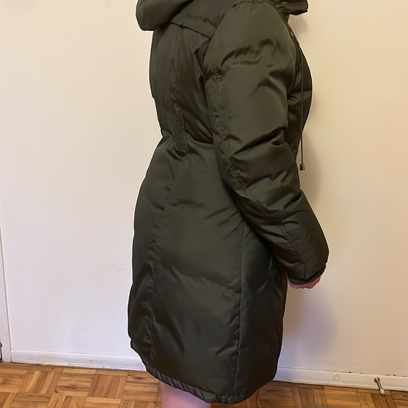 DKNY Army Green Long Winter Coat - Picture 2 of 10